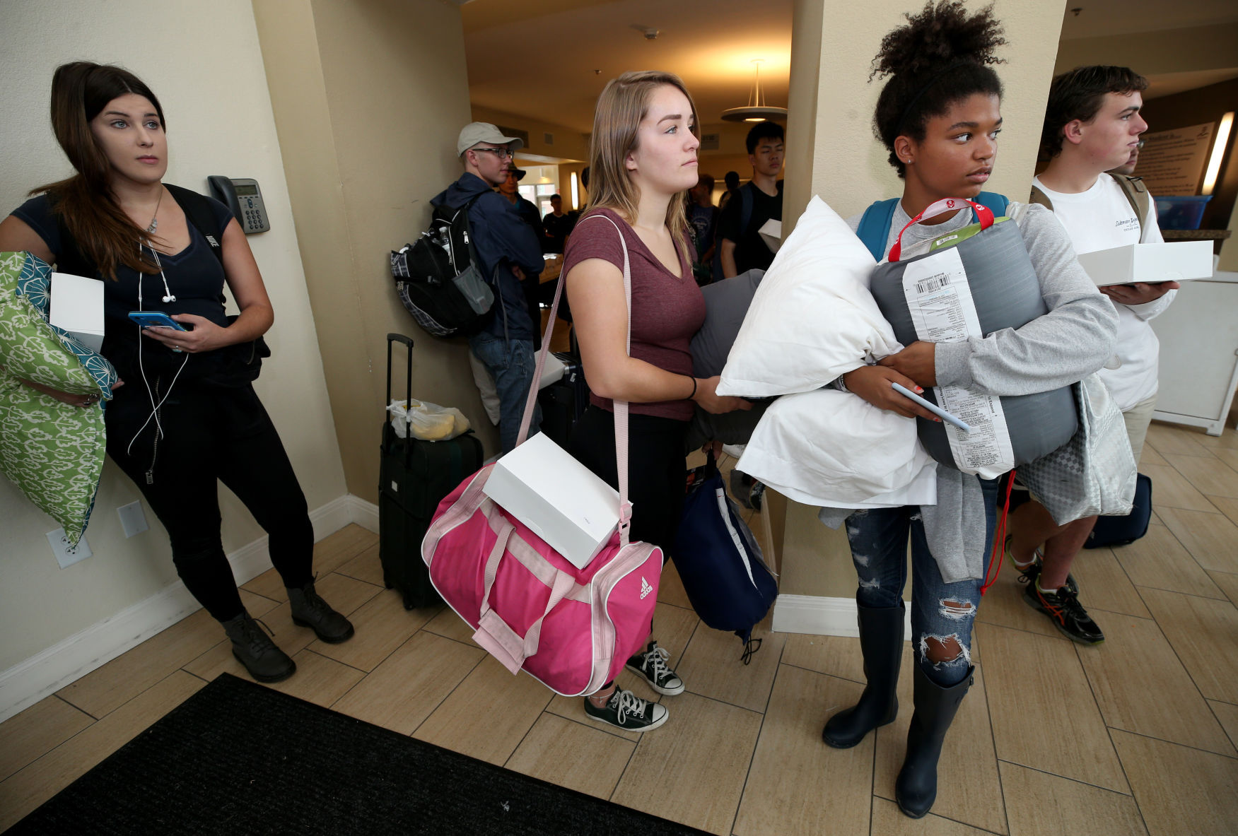 Texas A&M University at Galveston students evacuate ahead of Harvey